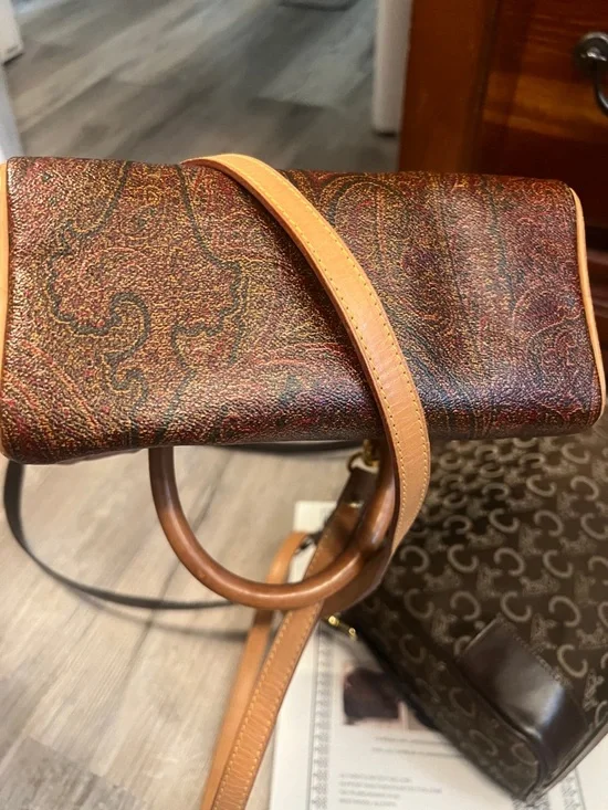 Celine Brown and Tan Monogram with COA Crossbody bundle with Etro crossbody - Picture 7 of 9